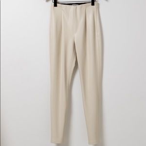 DOROTHEE SCHUMACHER Cream Faux Leather Pant M / designer size 3